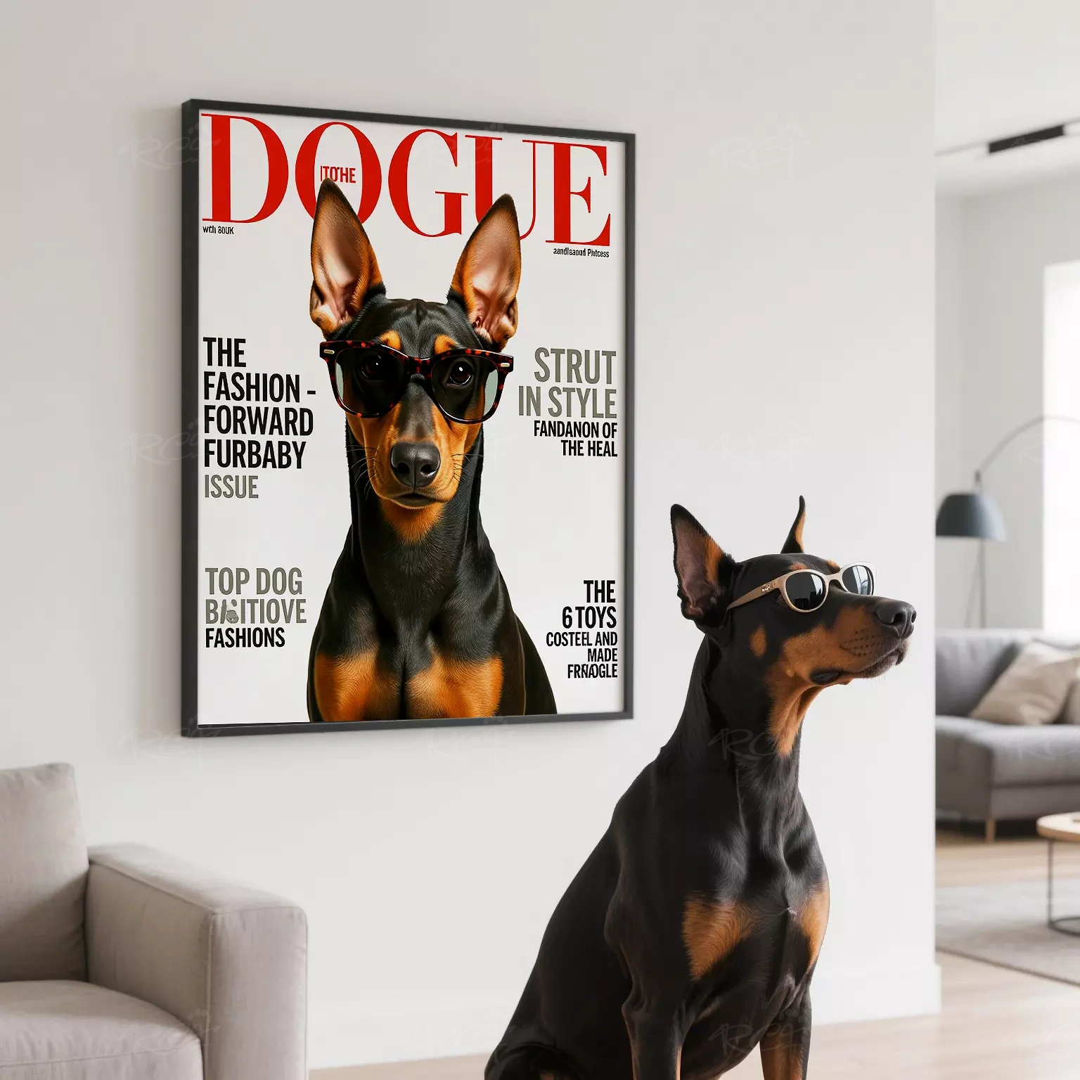 Pet Portrait Fashion Magazine Canvas