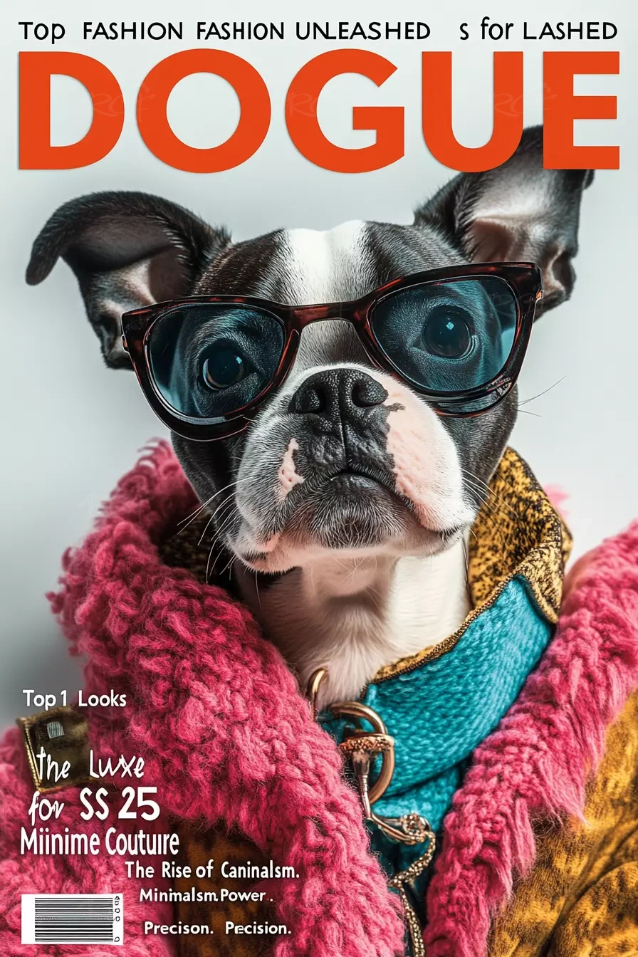 Pet Portrait Fashion Magazine Canvas