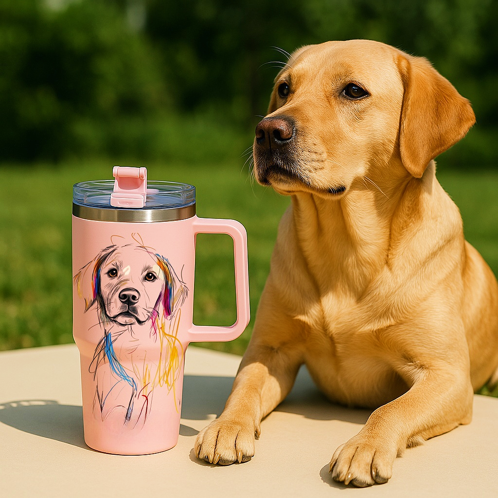 Pet Portrait Customized Tumbler Gift