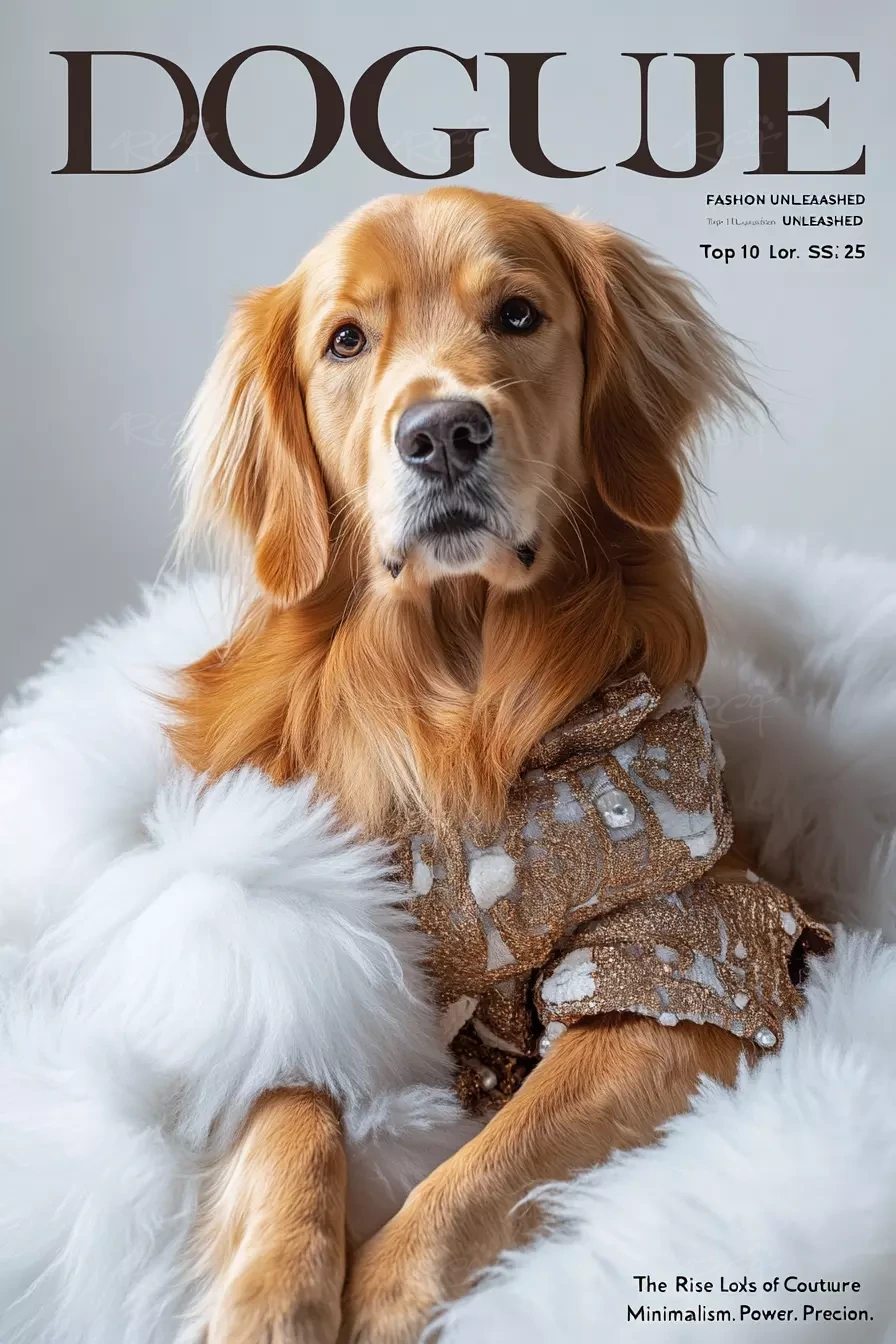 Pet Portrait Fashion Magazine Canvas