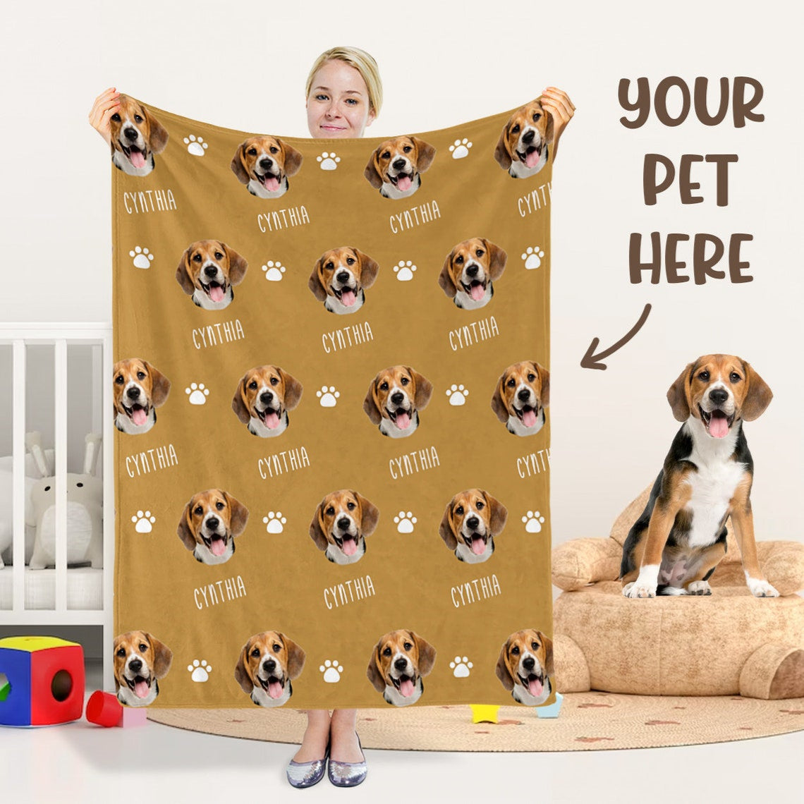 Embroidered pet blankets hotsell