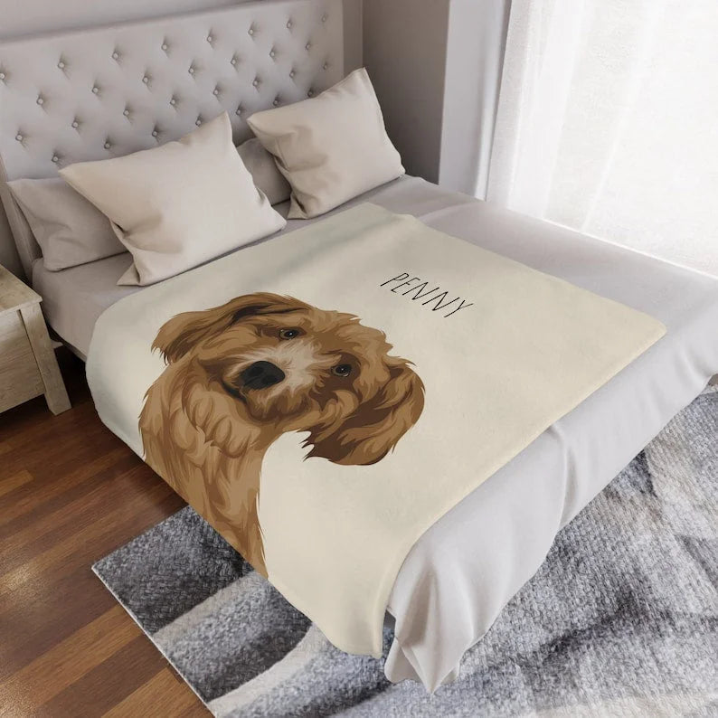 Personalized Dog Face Blanket